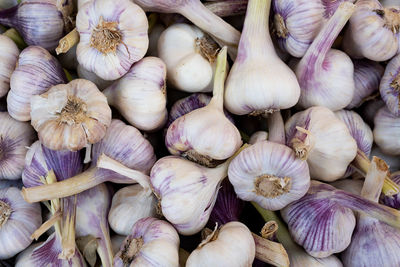 Full frame shot of onions for sale at market