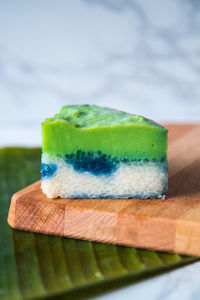 Close-up of cake on table