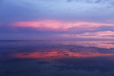 Scenic view of calm sea at sunset