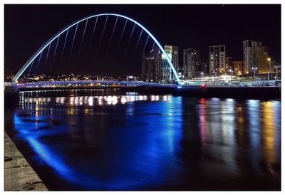 Illuminated city at night