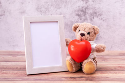 Close-up of stuffed toy on table