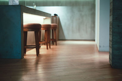Empty chairs and table at home