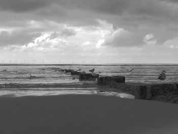 Scenic view of beach against sky