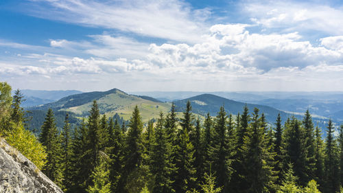 Panoramic view of mountains against sky