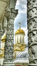 Low angle view of church against sky