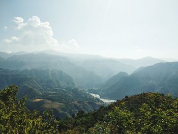 Scenic view of mountains against sky