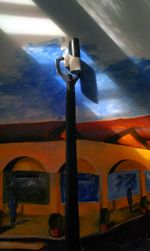 Train against sky at night