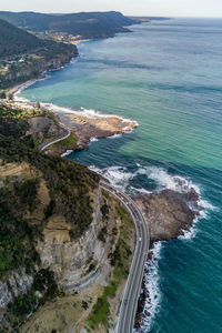 High angle view of sea against sky