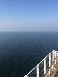 High angle view of sea against clear sky