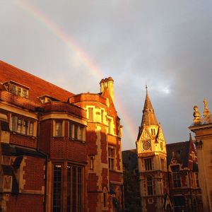 Low angle view of buildings against sky