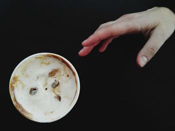 Close-up of caramel peanut ice cream