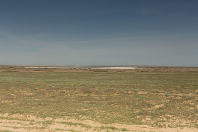 Scenic view of land against sky