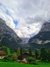 Scenic view of mountains against sky