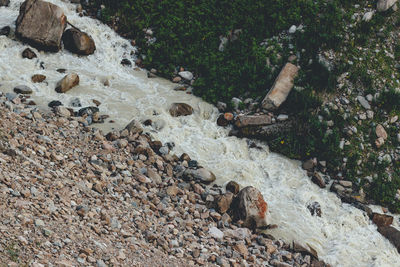 High angle view of stream