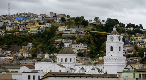 High angle view of townscape against sky