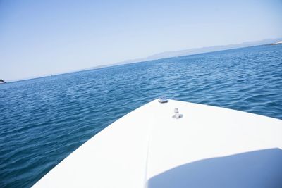 Scenic view of sea against blue sky