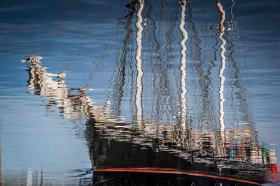 Panoramic shot of pier over river against sky