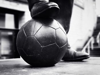 Close up of football statue