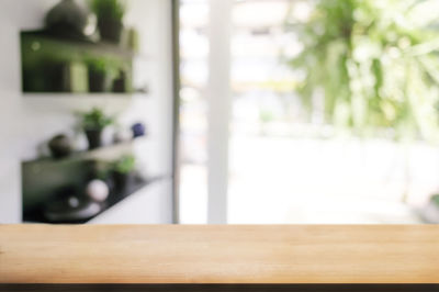 Close-up of table at home