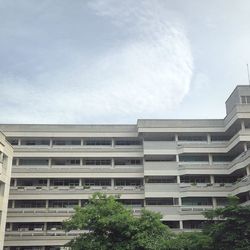 Low angle view of modern building against sky