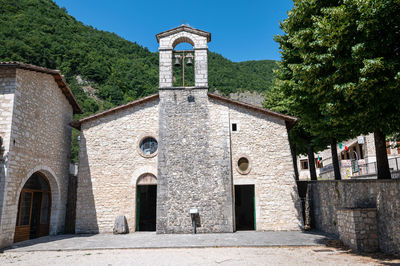 Entrance of historic building against sky