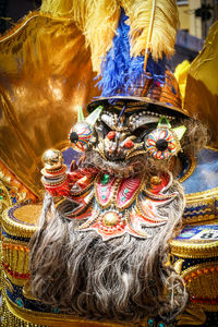 Close-up of statue in temple