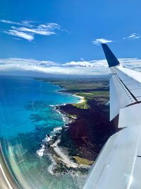 Aerial view of sea against sky