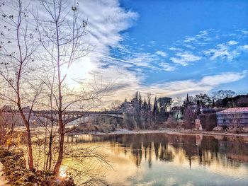 Scenic view of river against sky