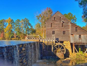 Beautiful fall sky at historic yates mill in raleigh,  nc