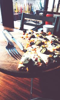 Close-up of food on table