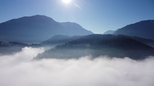 Scenic view of mountains against sky
