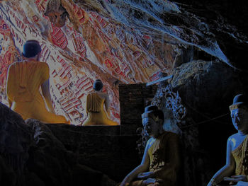 Buddha statues in cave