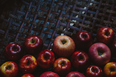 Close-up of apples in basket