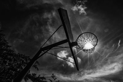 Low angle view of silhouette tree against sky