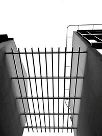 Low angle view of modern building against clear sky