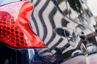 Close-up of red car