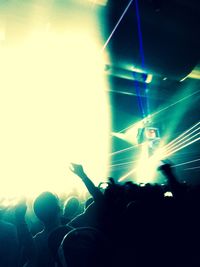 People enjoying music concert at night