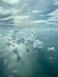 Aerial view of sea against sky