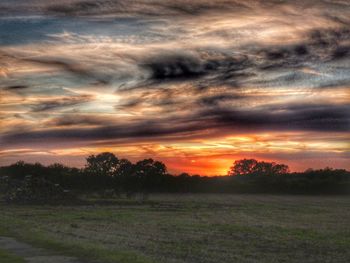 Dramatic sky over landscape