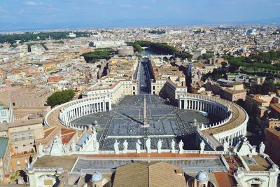 Aerial view of st peters square amidst city 