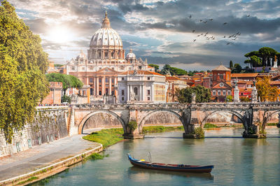 Bridge over river in city