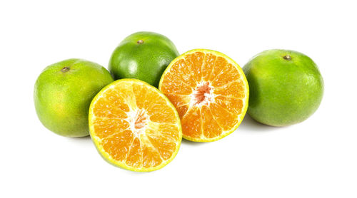 Close-up of apple against white background