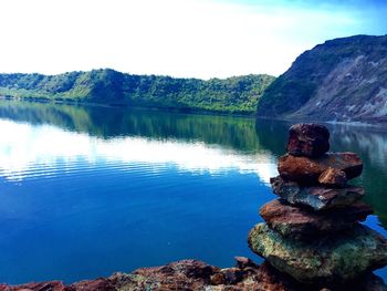 Scenic view of calm lake