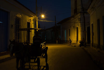 Illuminated lamp at night