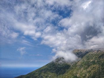 Scenic view of land against sky
