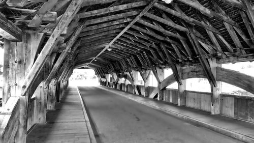 View of empty railway bridge