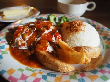 Close-up of served food