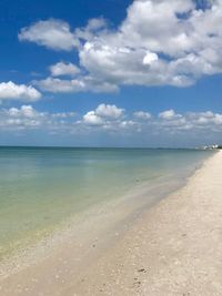 Scenic view of beach against sky