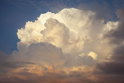 Low angle view of clouds in sky during sunset