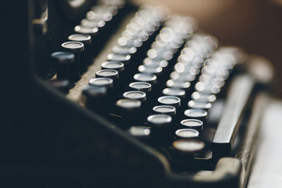 Close-up of piano keys